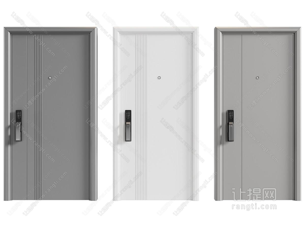 现代密码锁的平开门 防盗门 入户门