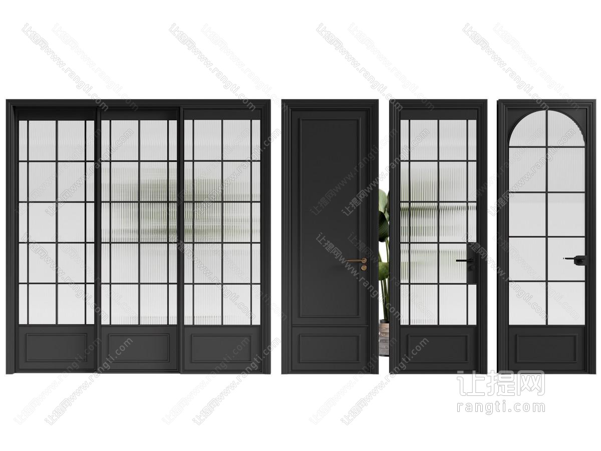 法式玻璃推拉门 房门 平开门