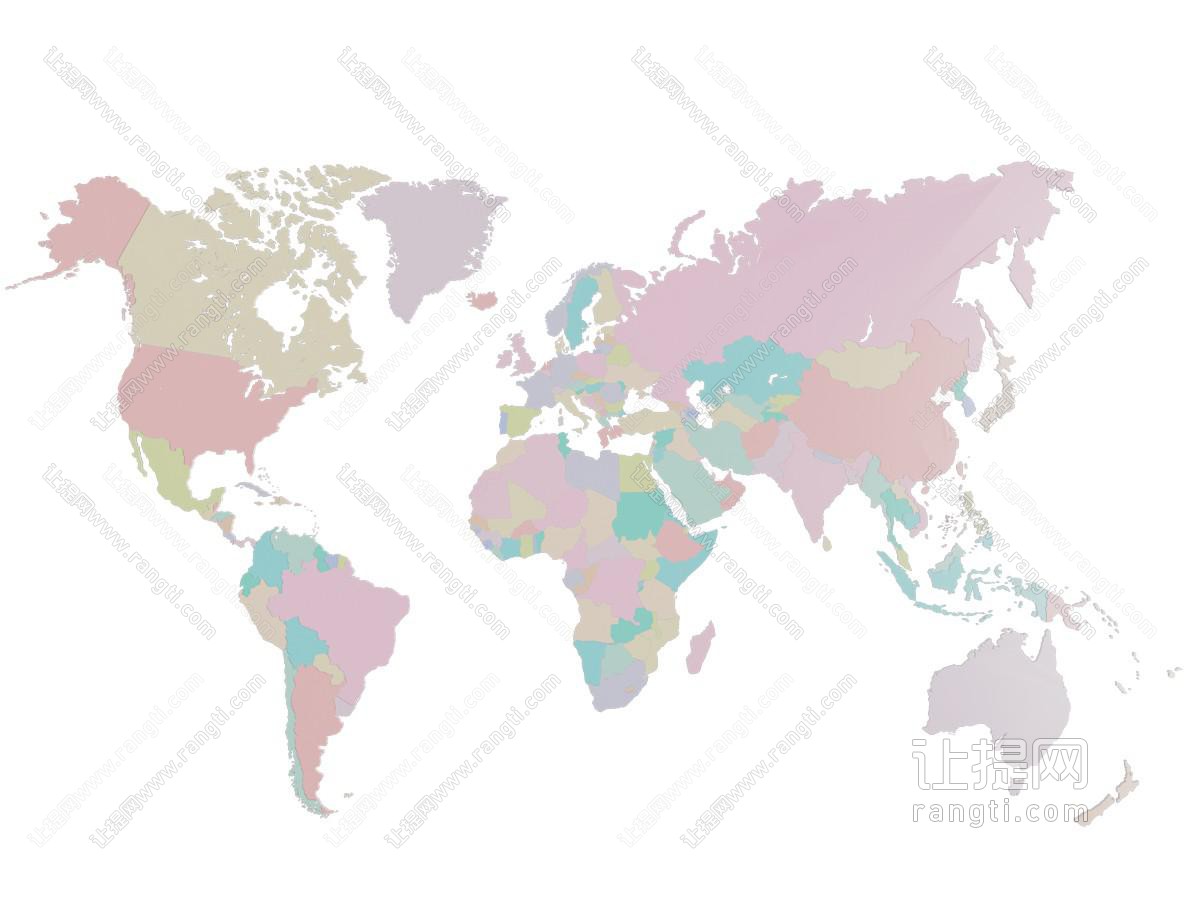 现代世界地图 墙饰
