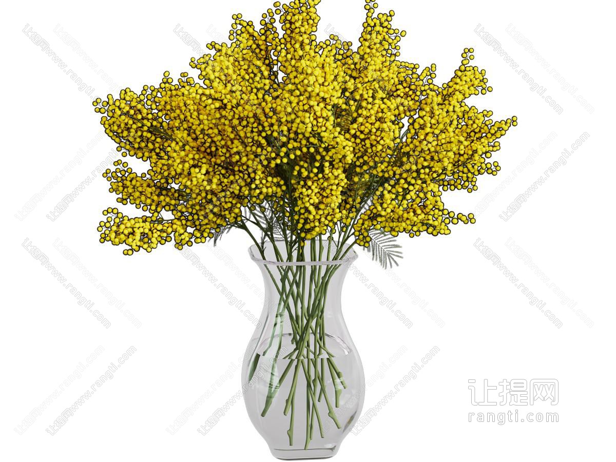 现代玻璃花瓶花卉