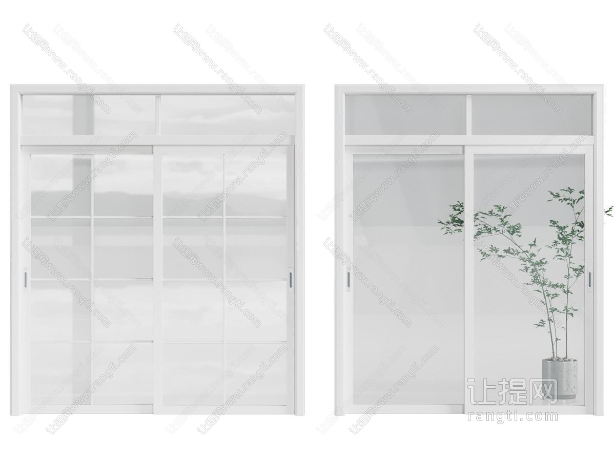 现代玻璃推拉门
