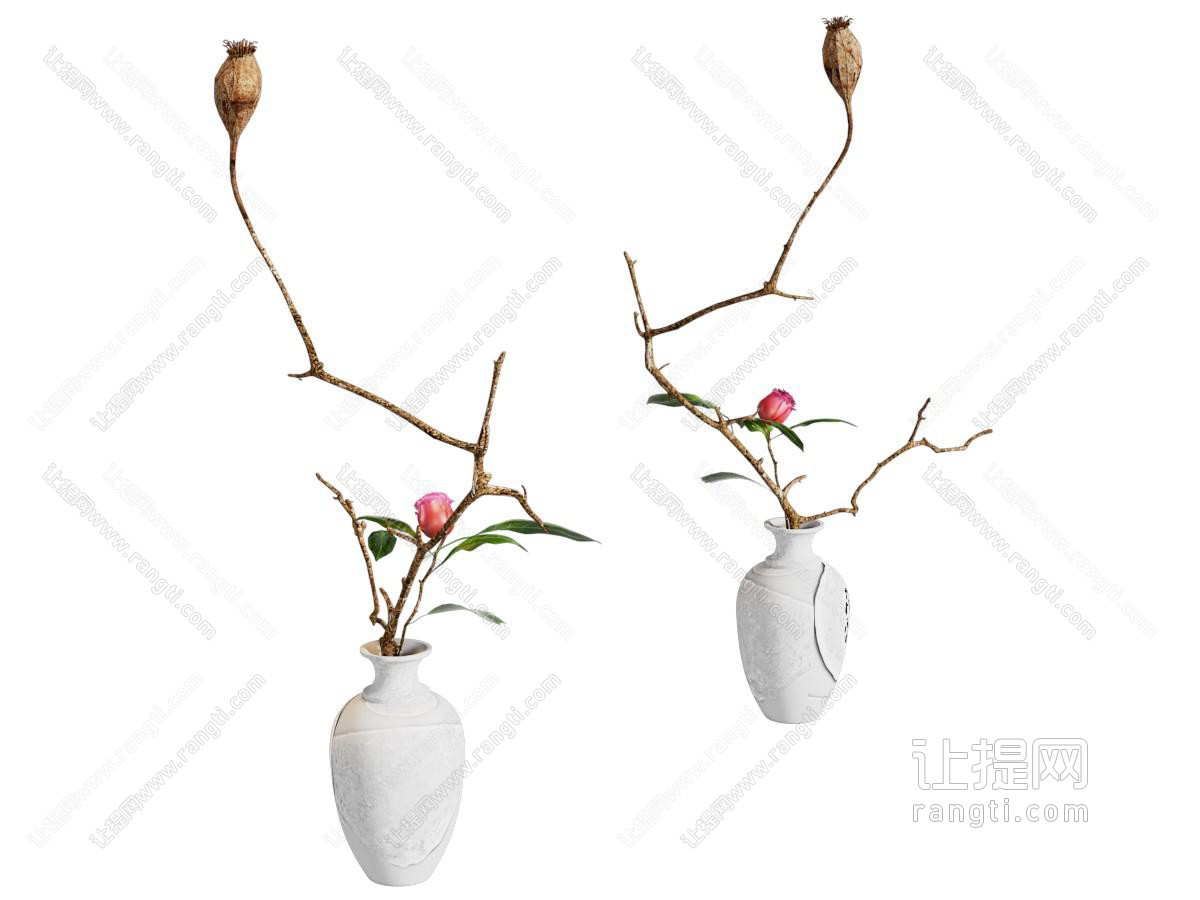 新中式花瓶花卉