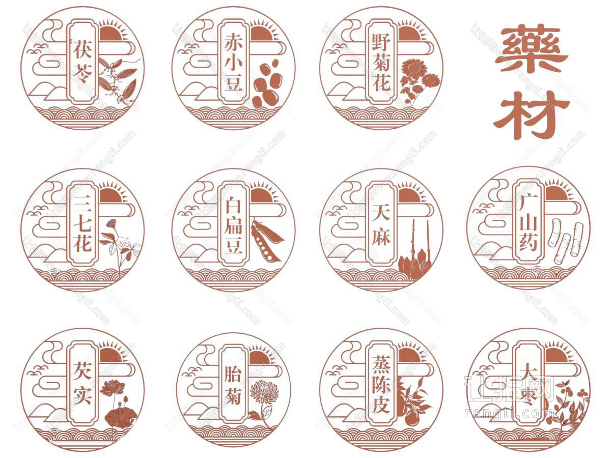 新中式药材标识牌 指示牌