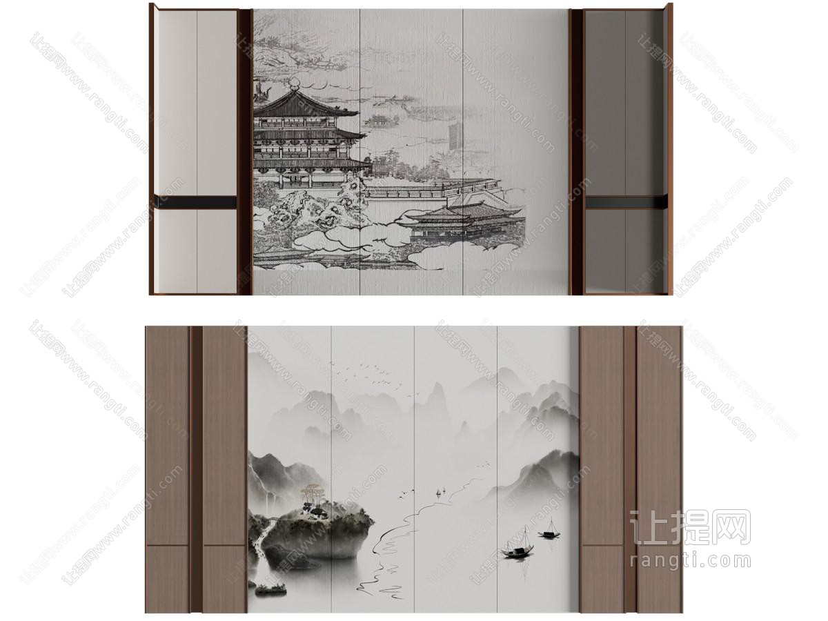 新中式背景墙