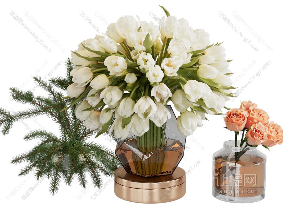 现代花瓶花卉 摆件组合
