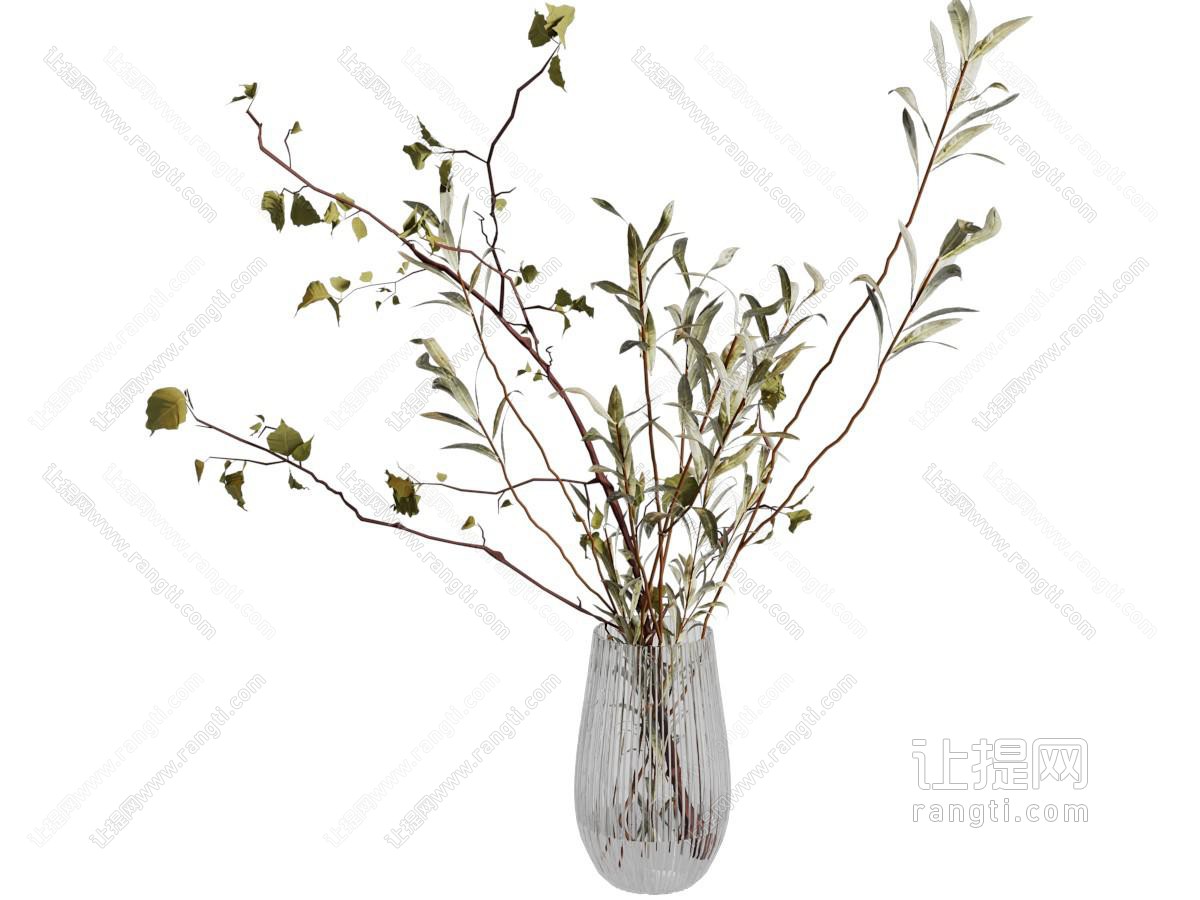 现代玻璃花瓶花卉