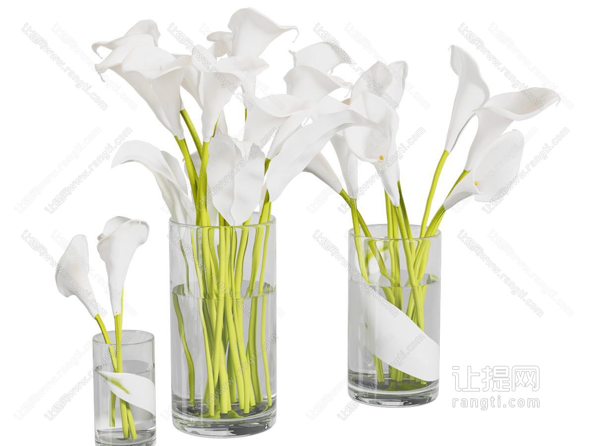 现代玻璃花瓶花卉