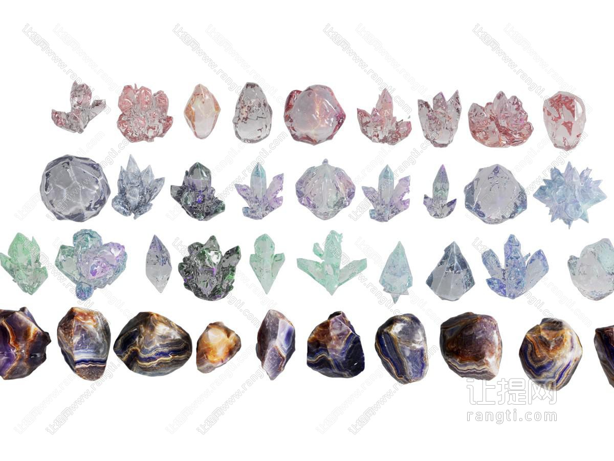 现代水晶矿石 石英石 宝石 火山石 石头