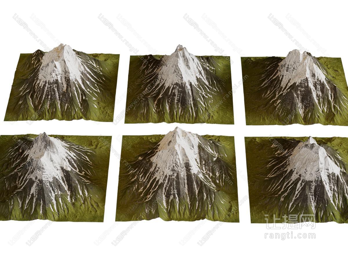 现代山脉 山形 雪山地貌 自然草地山脉