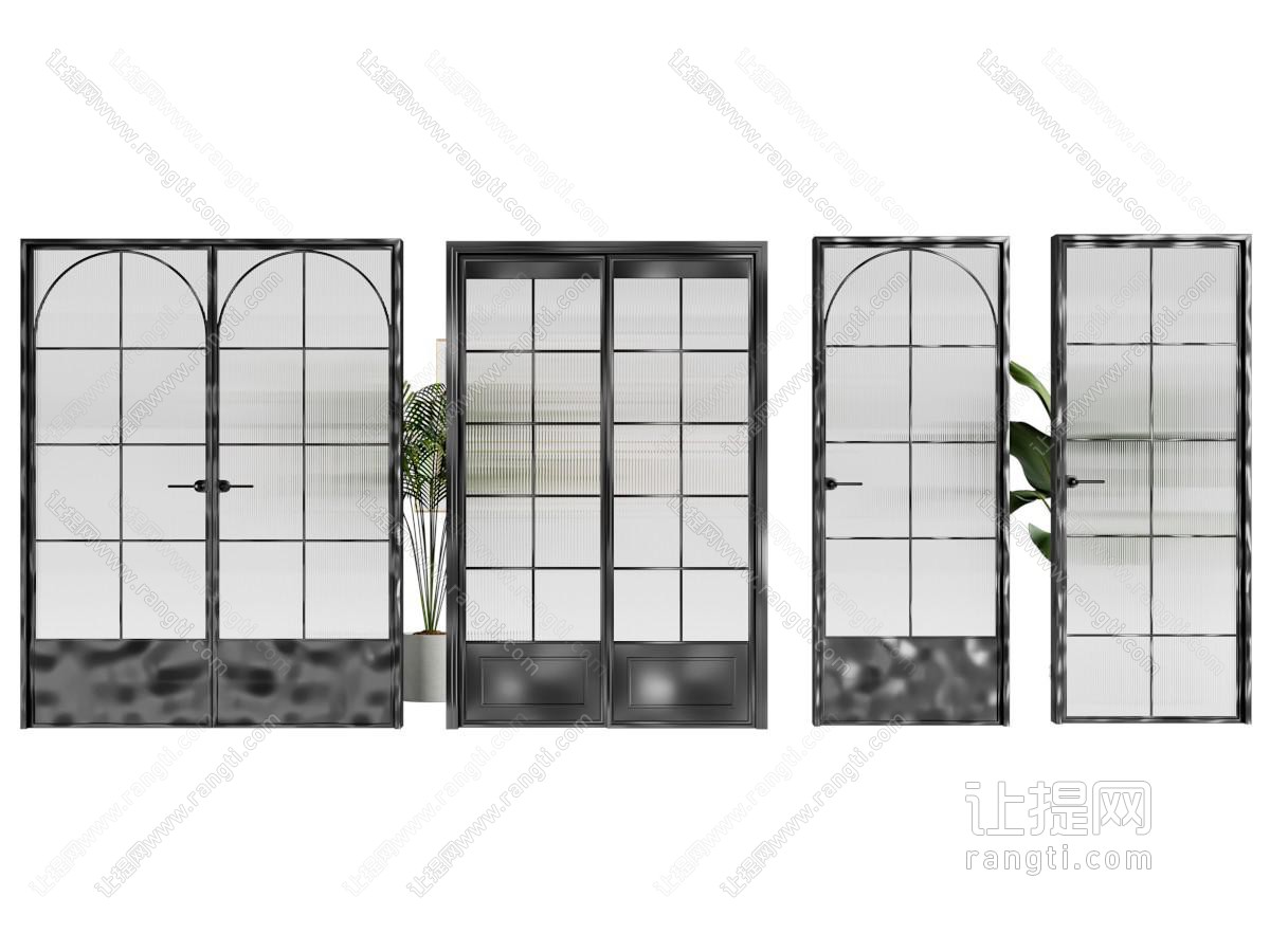 法式玻璃双开门 推拉门 平开门
