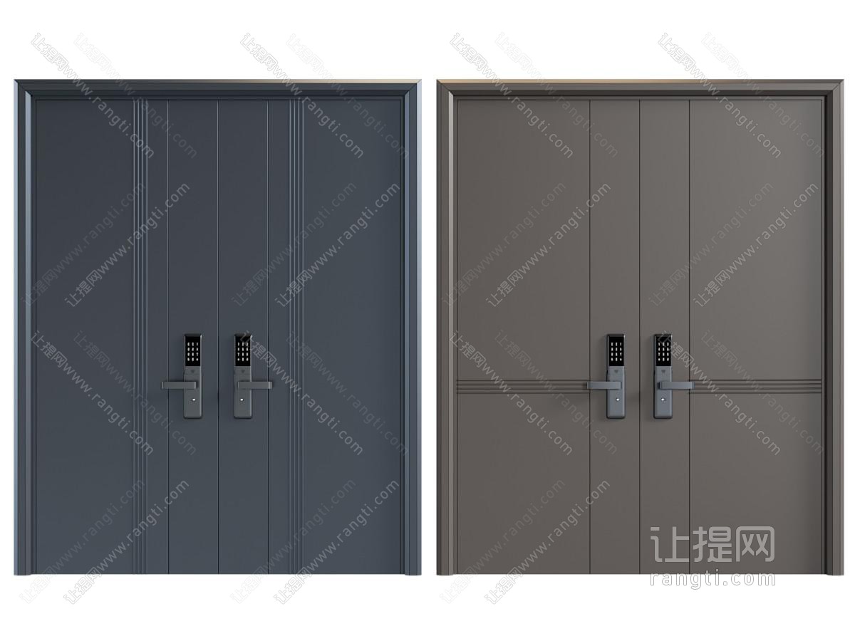 现代密码锁双开门 大门 防盗门 入户门