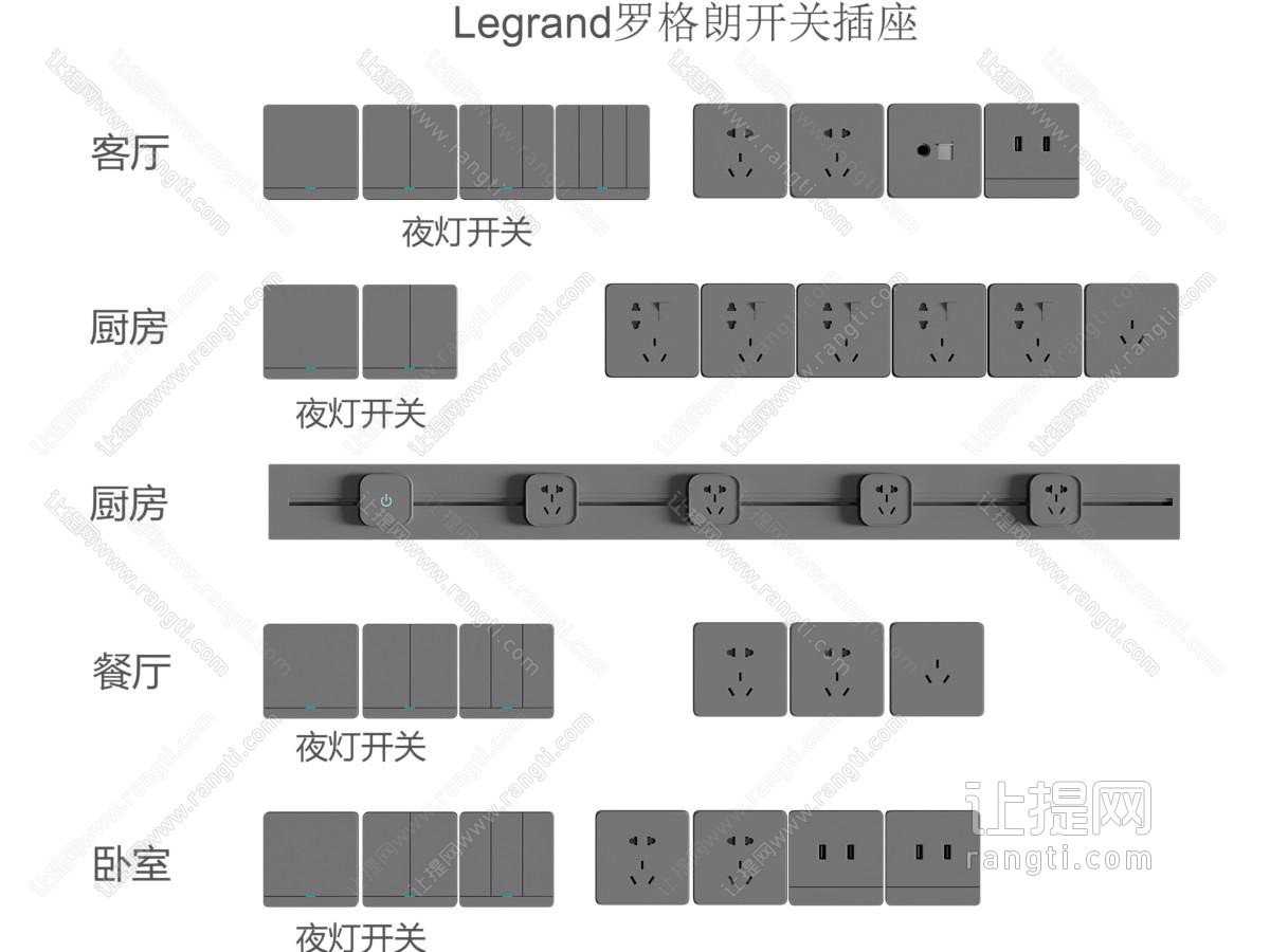 现代轨道插座 开关面板
