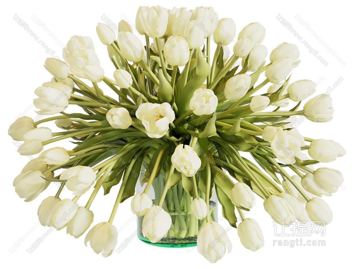 现代玻璃花瓶花卉