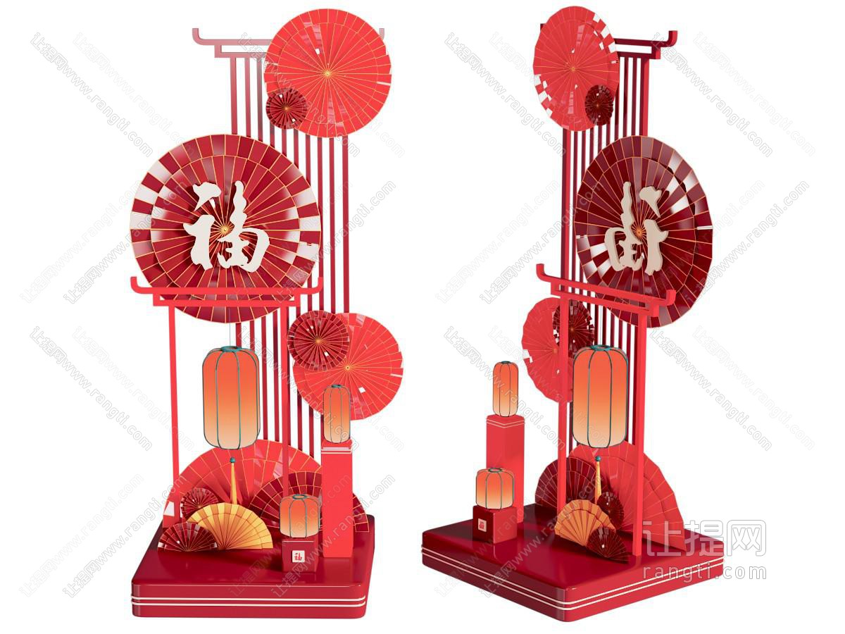 新中式节日美陈 户外装置