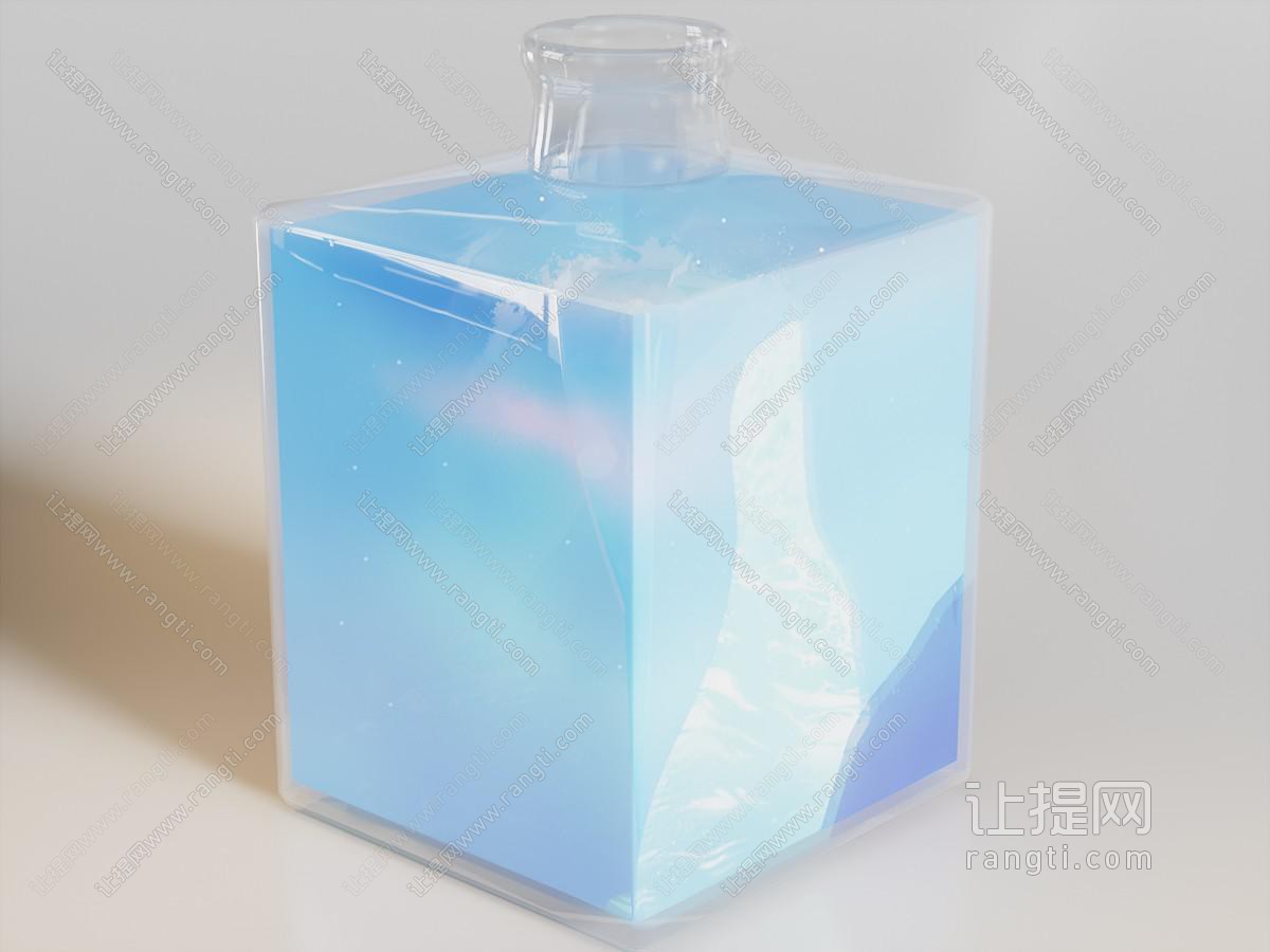 现代瓶子 艺术瓶子 蓝天白云装饰瓶子