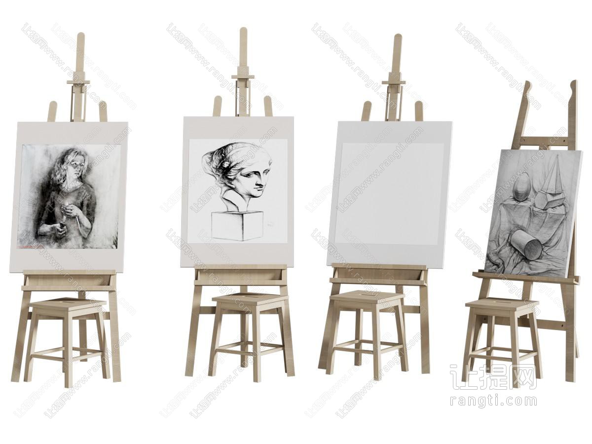 现代素描画架 凳子