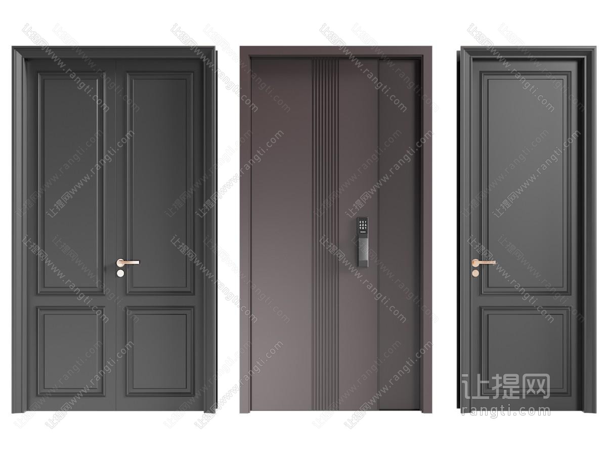 法式双开门 木门 子母入户门 平开门