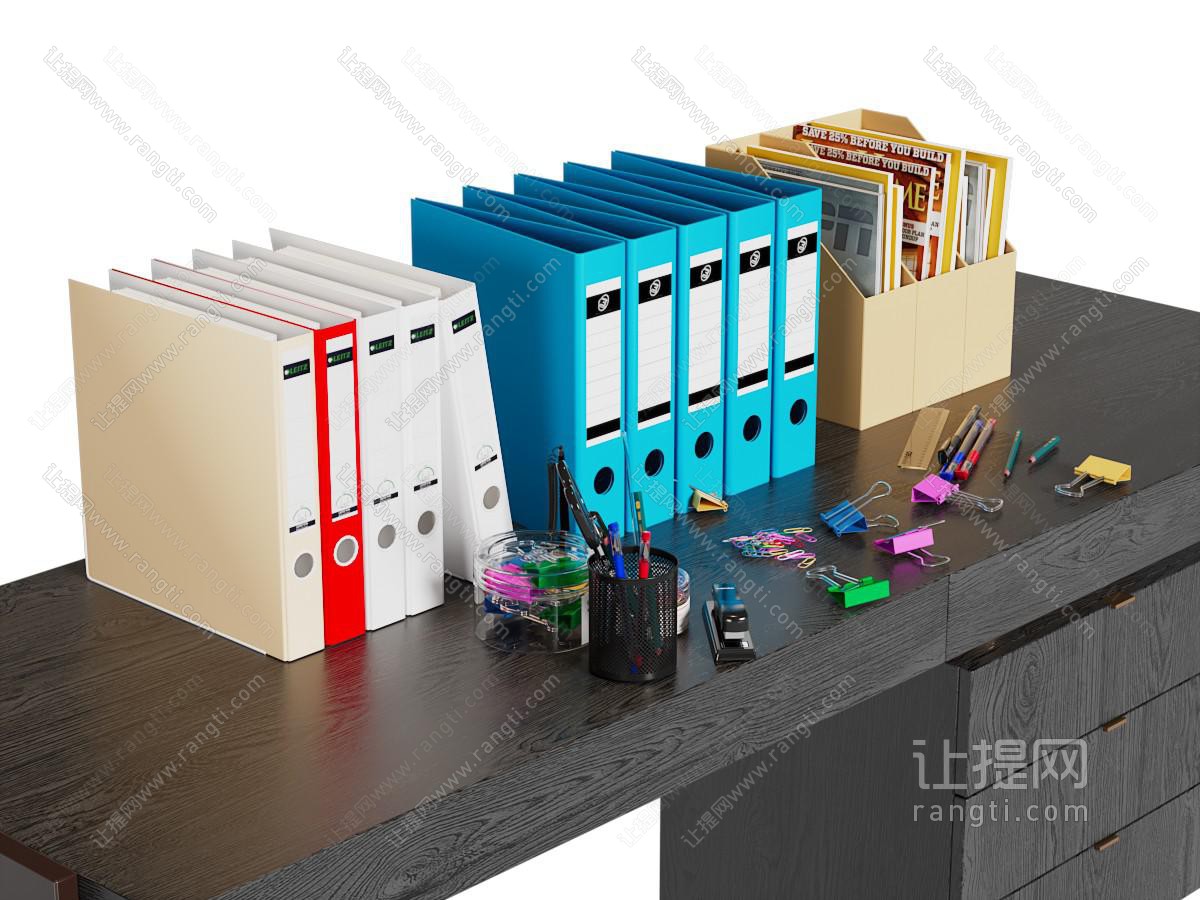 现代文件夹 桌面文件收纳架 夹子回形针 办公文具