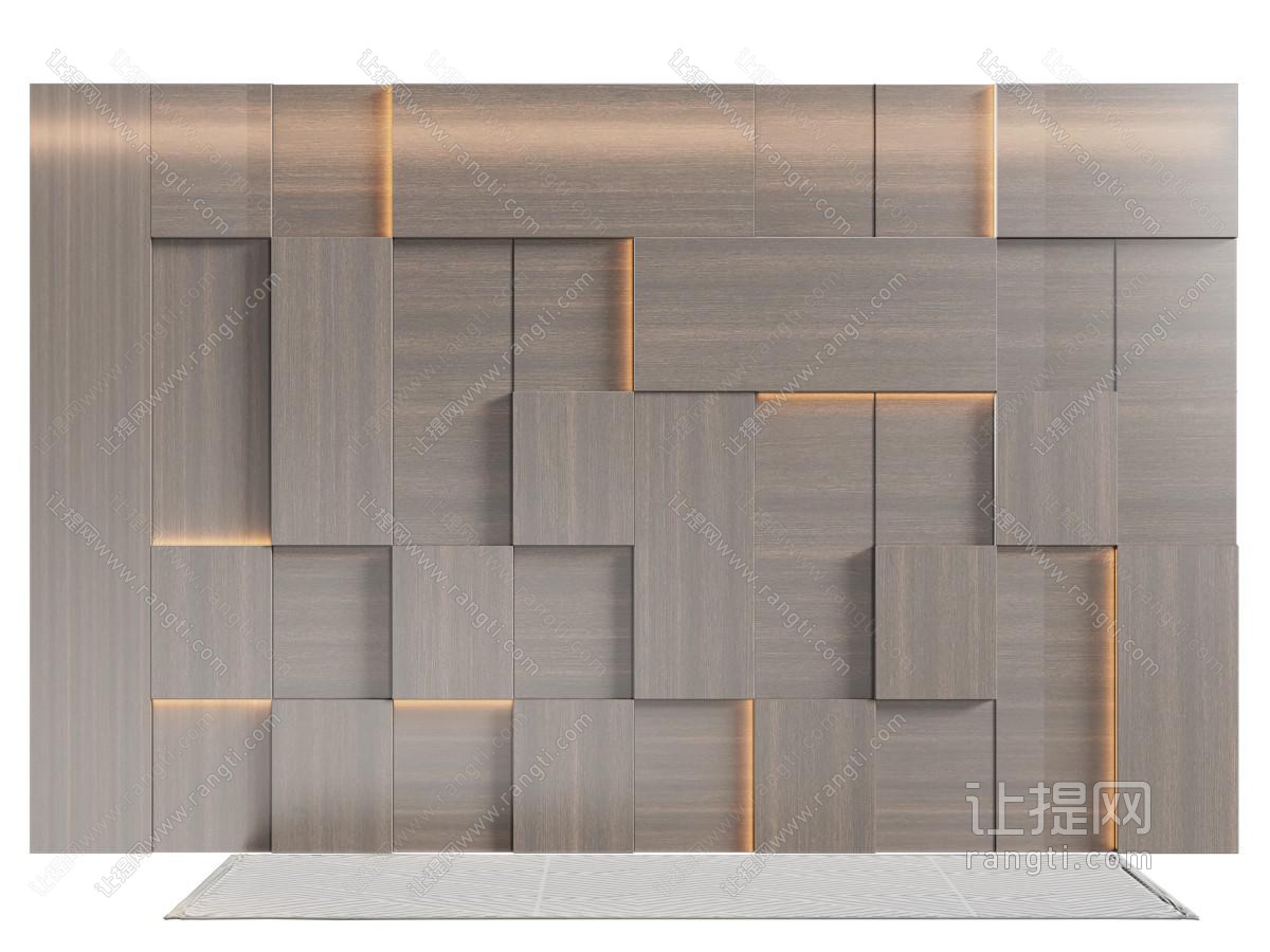 现代几何造型装饰灯光的背景墙