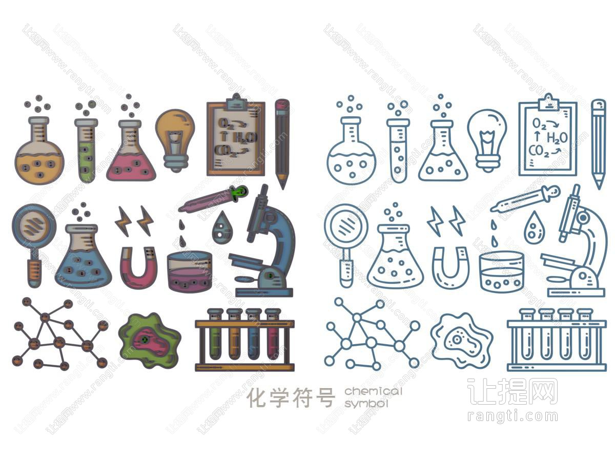 现代化学符号 LOGO 标识 墙饰 贴纸