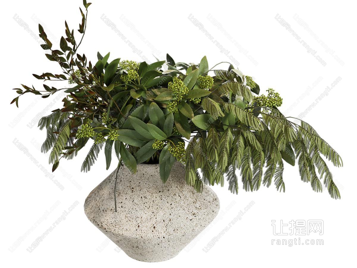侘寂风花瓶花卉