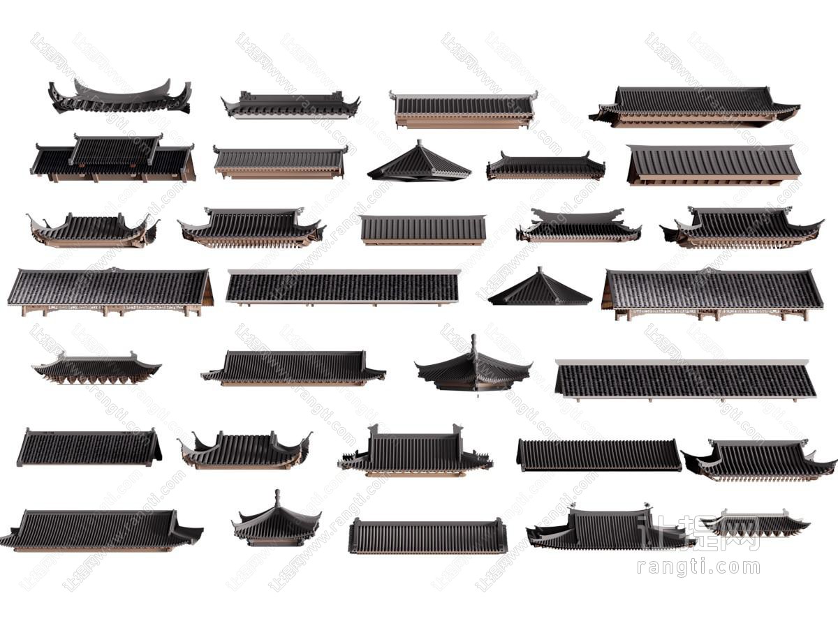 新中式屋顶 屋檐 建筑构件