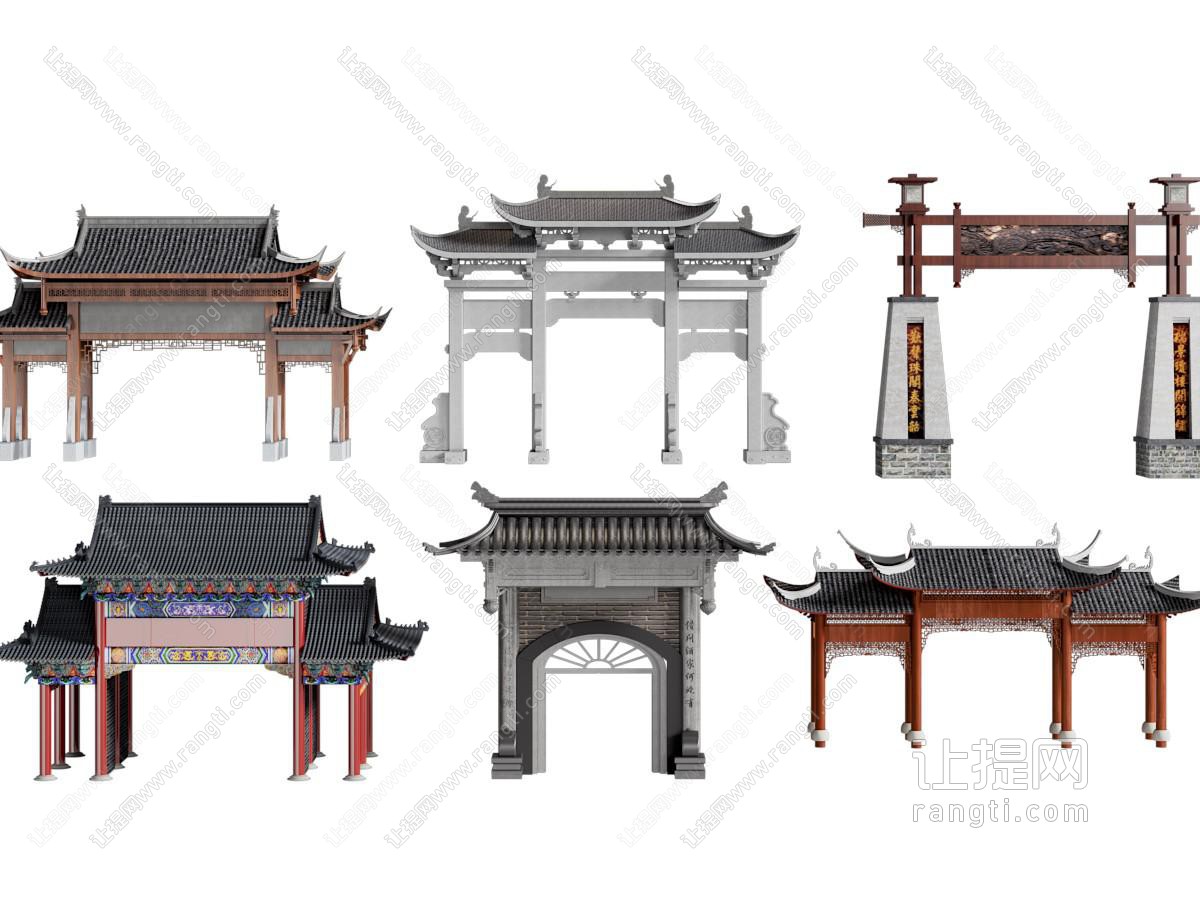中式牌坊 古建筑 大门