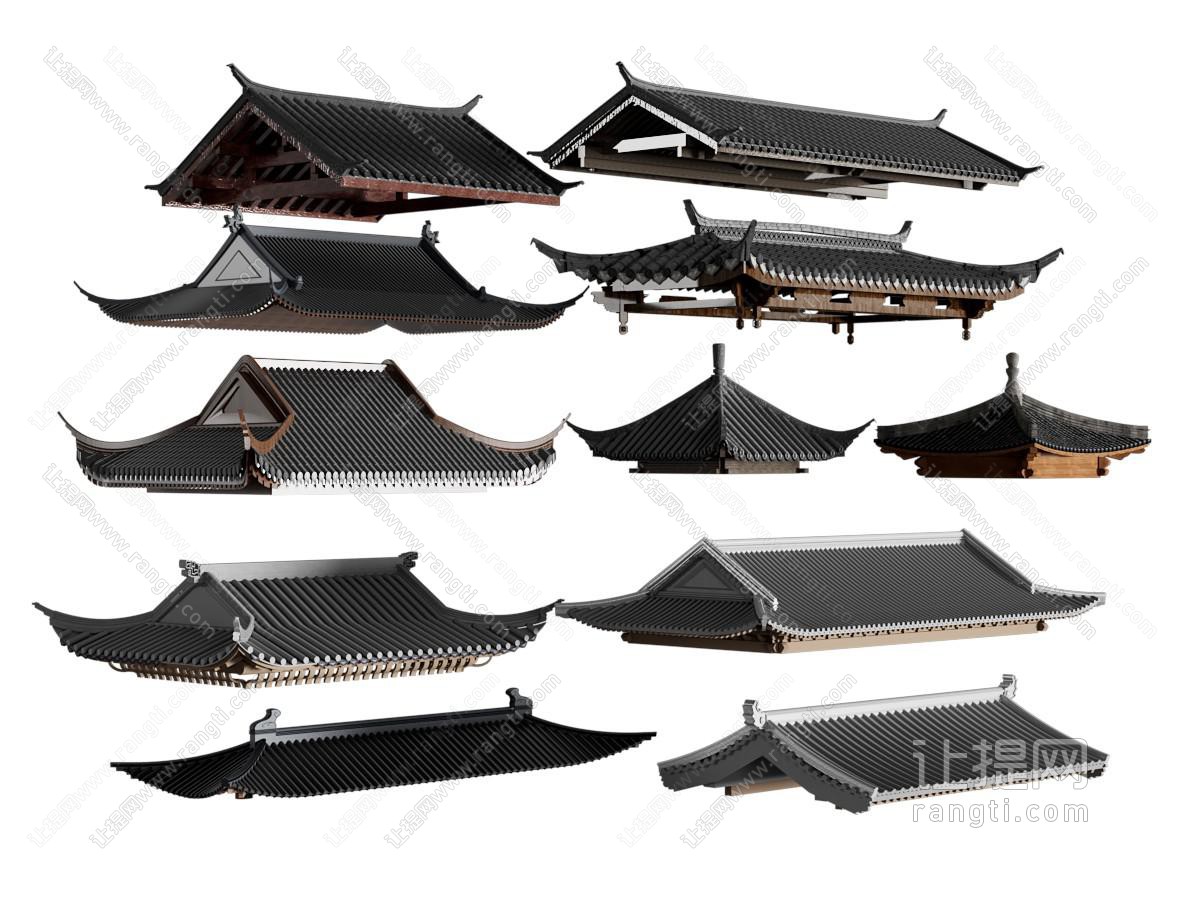 新中式屋顶 屋檐建筑构件
