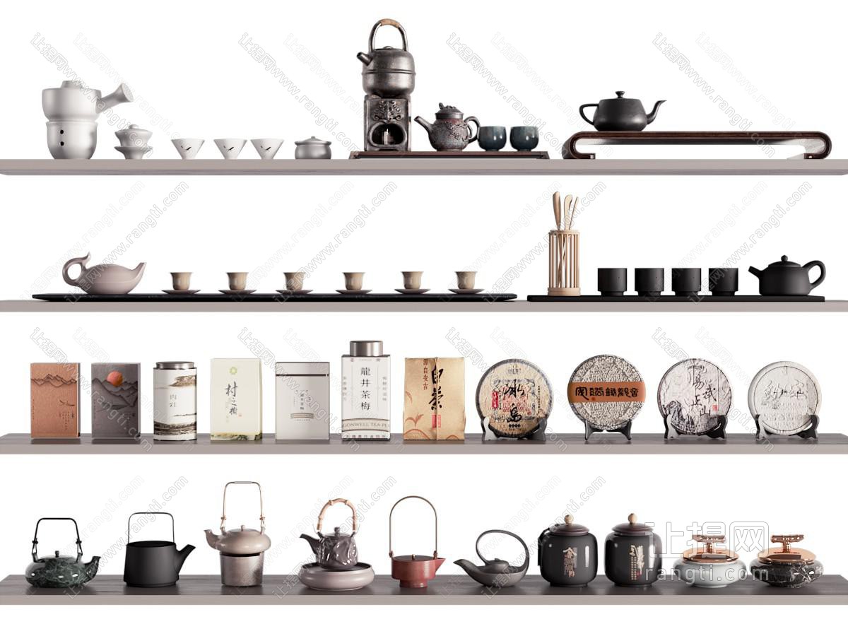 新中式茶具杯子 茶壶 茶盘 茶饼 茶叶罐