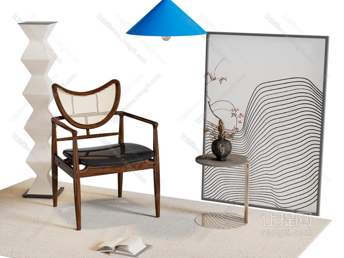 中古风休闲椅子 地画
