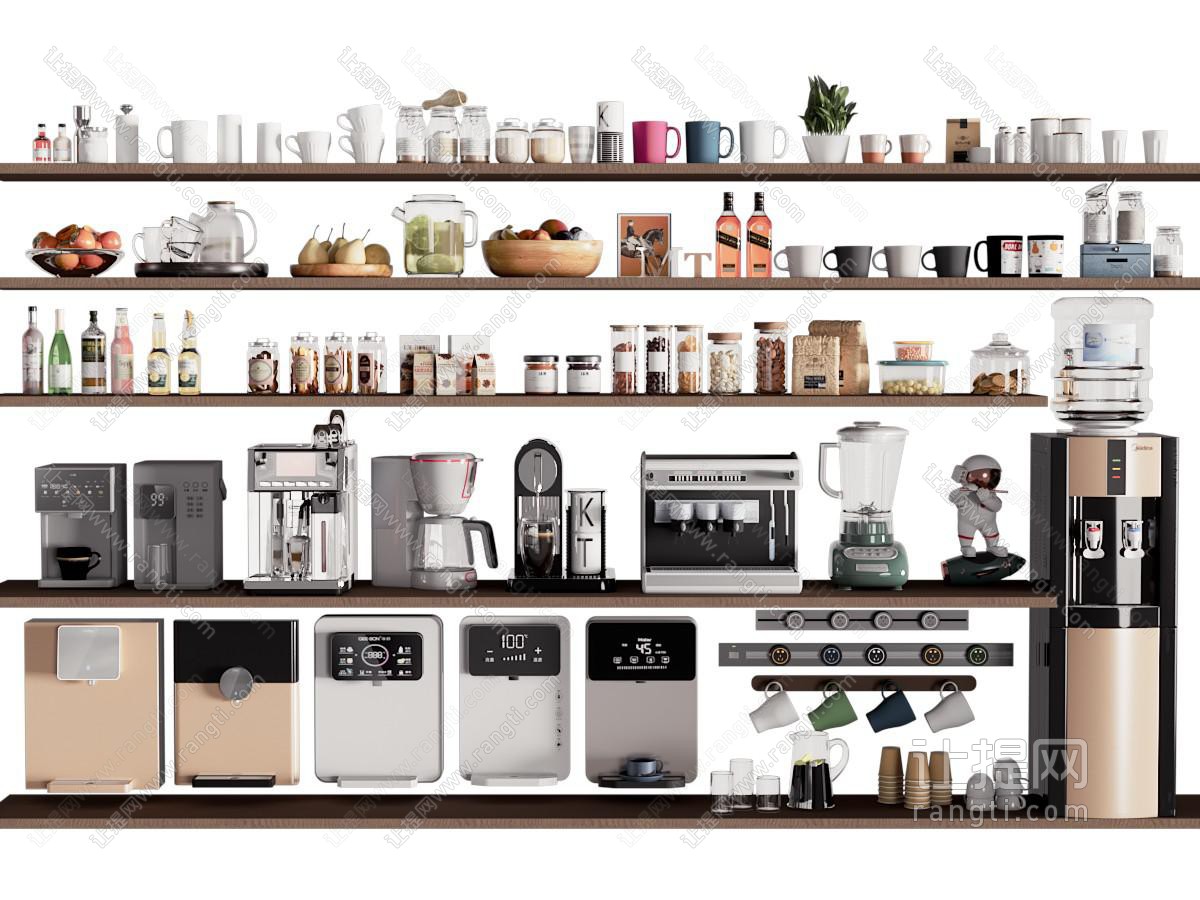 现代直饮机 茶吧机 咖啡机 茶具杯子