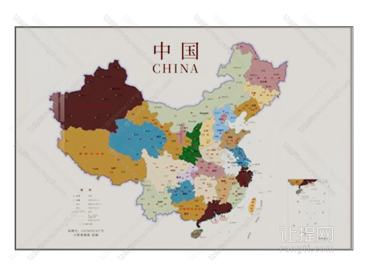 现代中国地图墙饰挂件