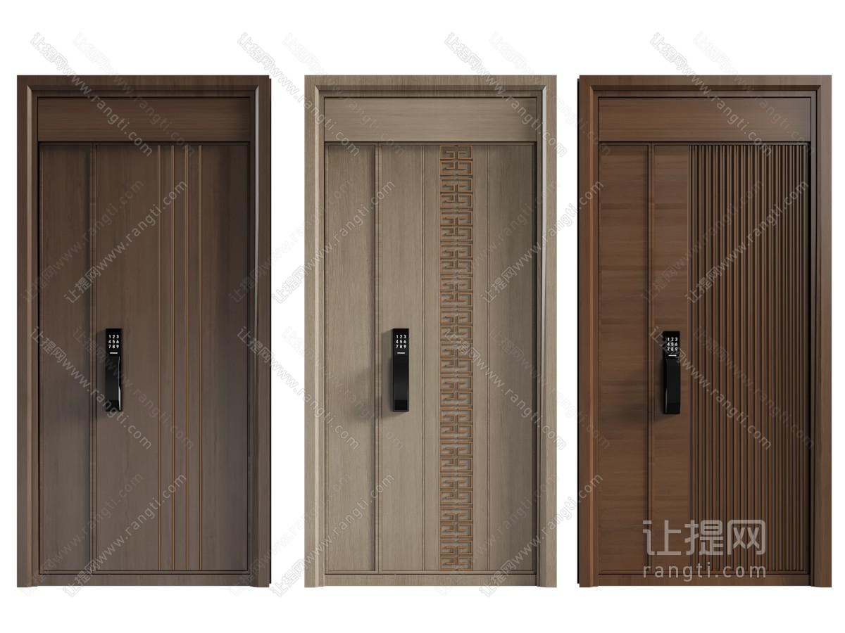 新中式智能密码锁子母入户门 平开门 防盗门