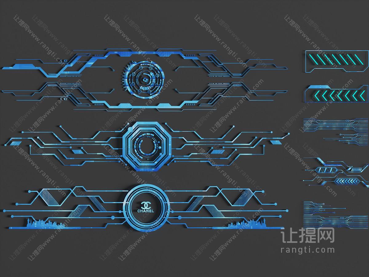 现代科技元素 线路板 电路线条墙饰