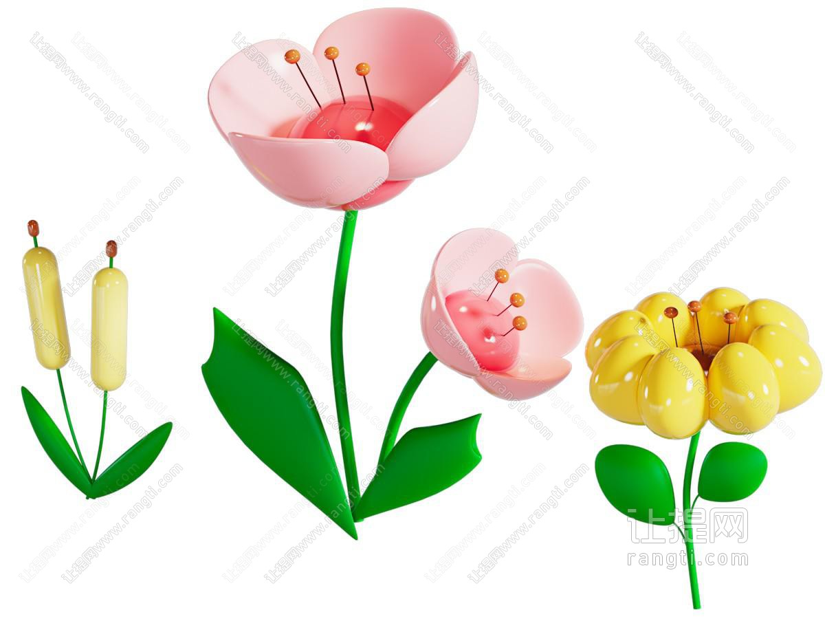 现代卡通花朵花卉美陈