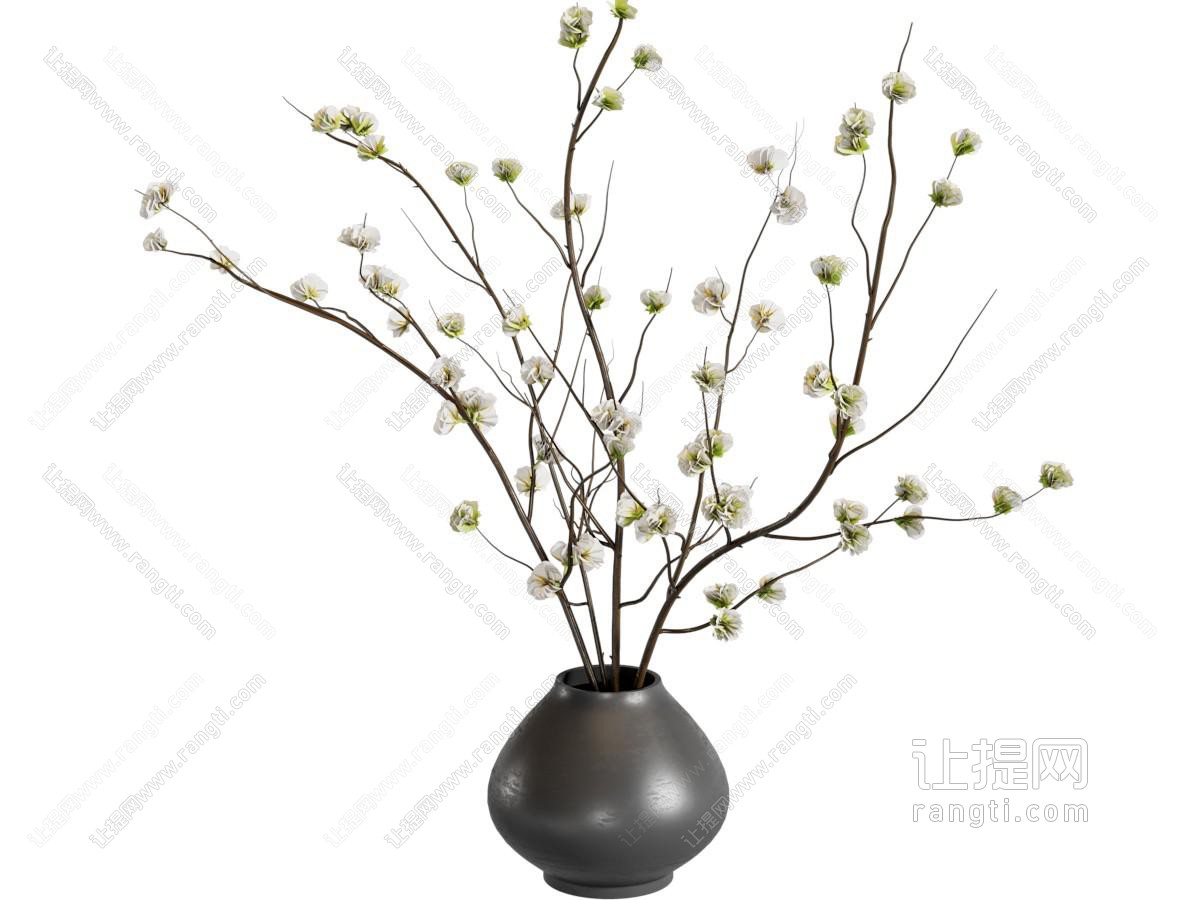 现代陶艺花瓶花卉