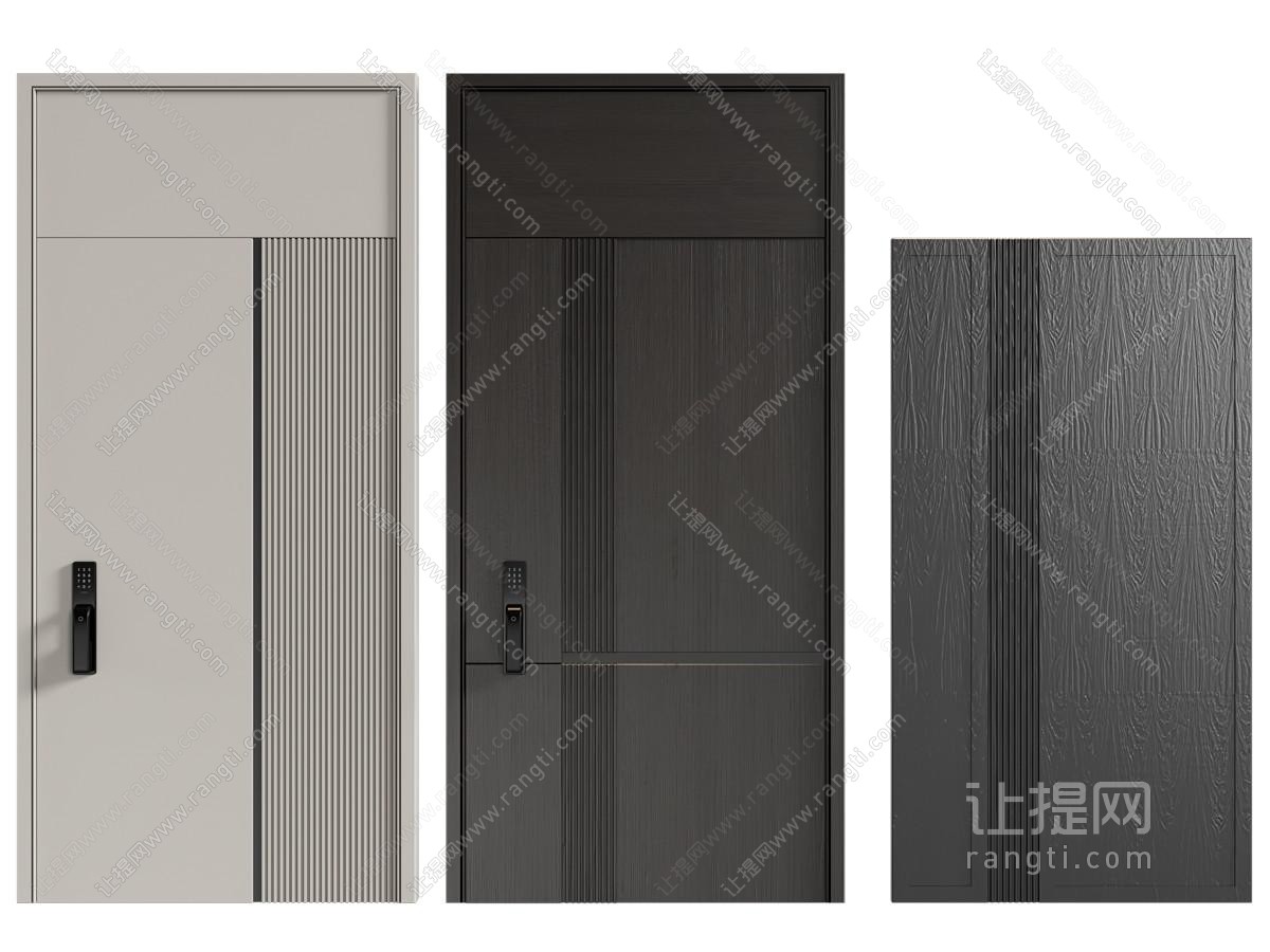 现代子母入户门 平开门 防盗门