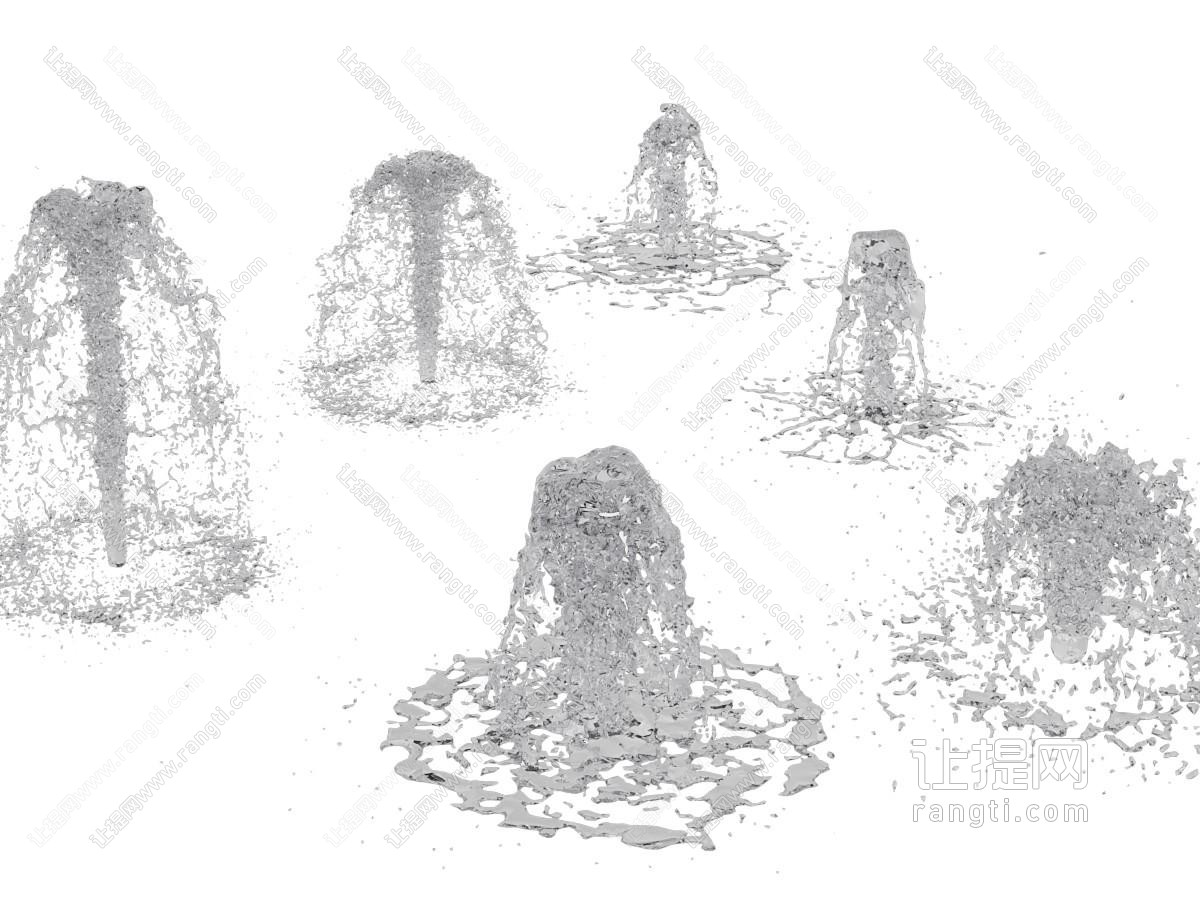 现代喷泉 水柱 水流