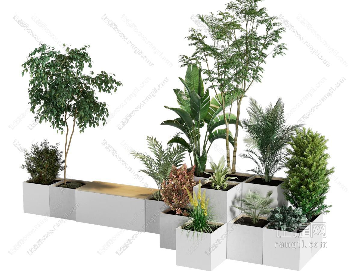现代户外景观花池 公共椅子
