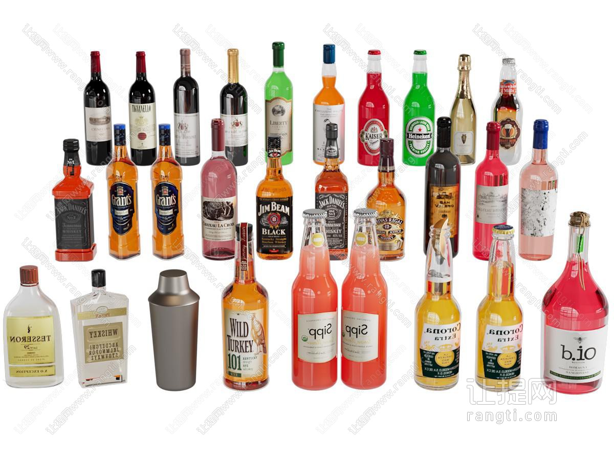 现代洋酒酒瓶
