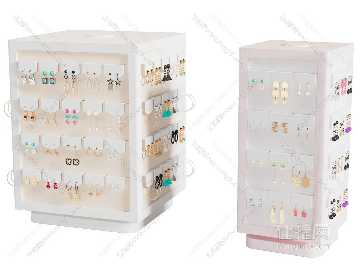 现代耳环 耳坠饰品 珠宝首饰展台 展架