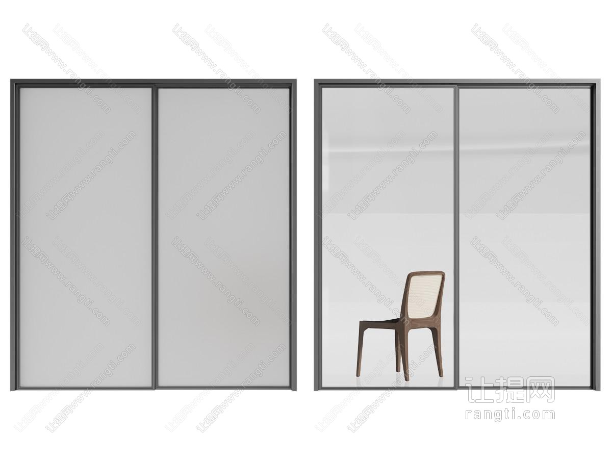 现代现代玻璃推拉门