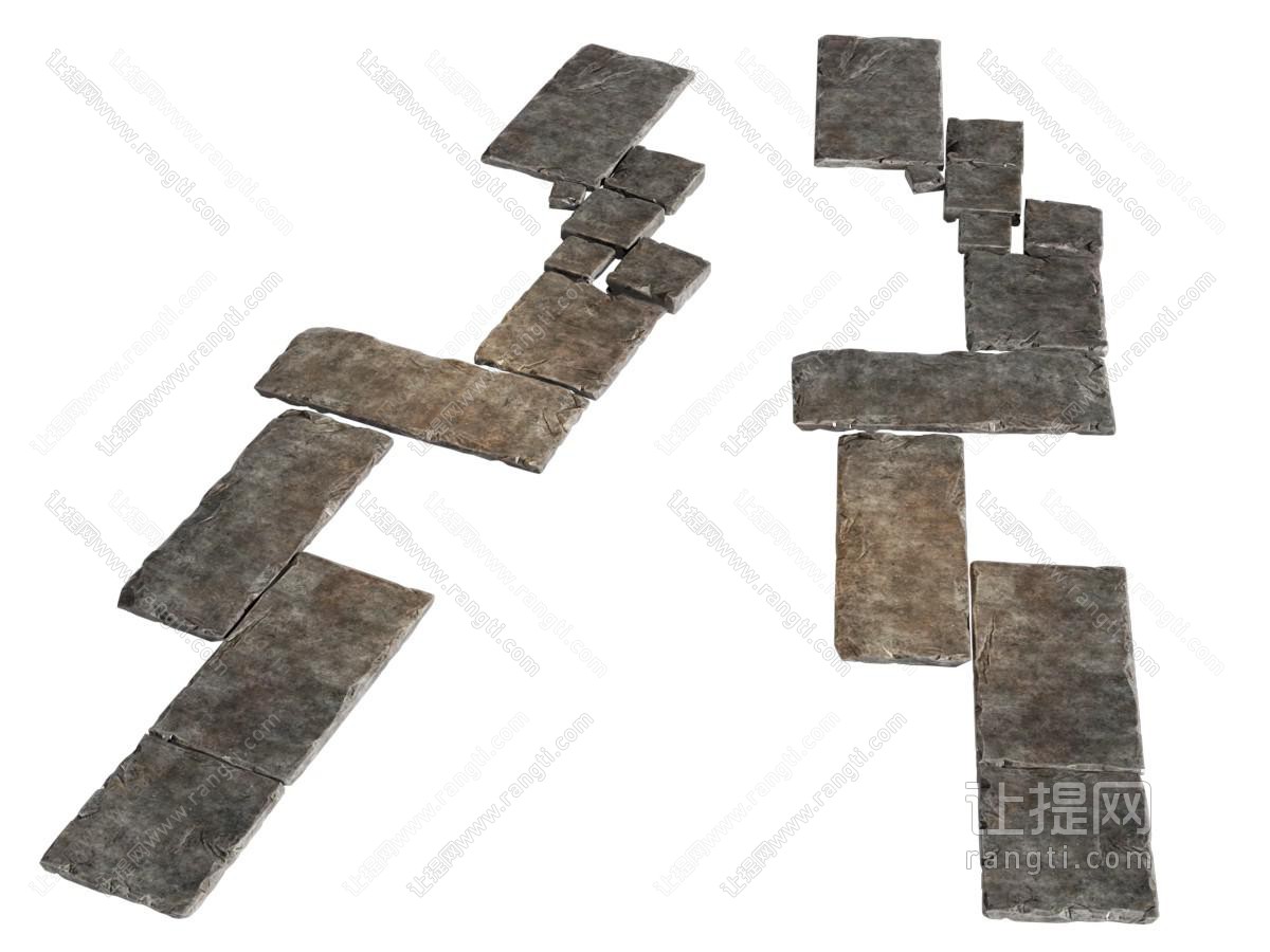 现代铺石路 汀步路 道路 石径