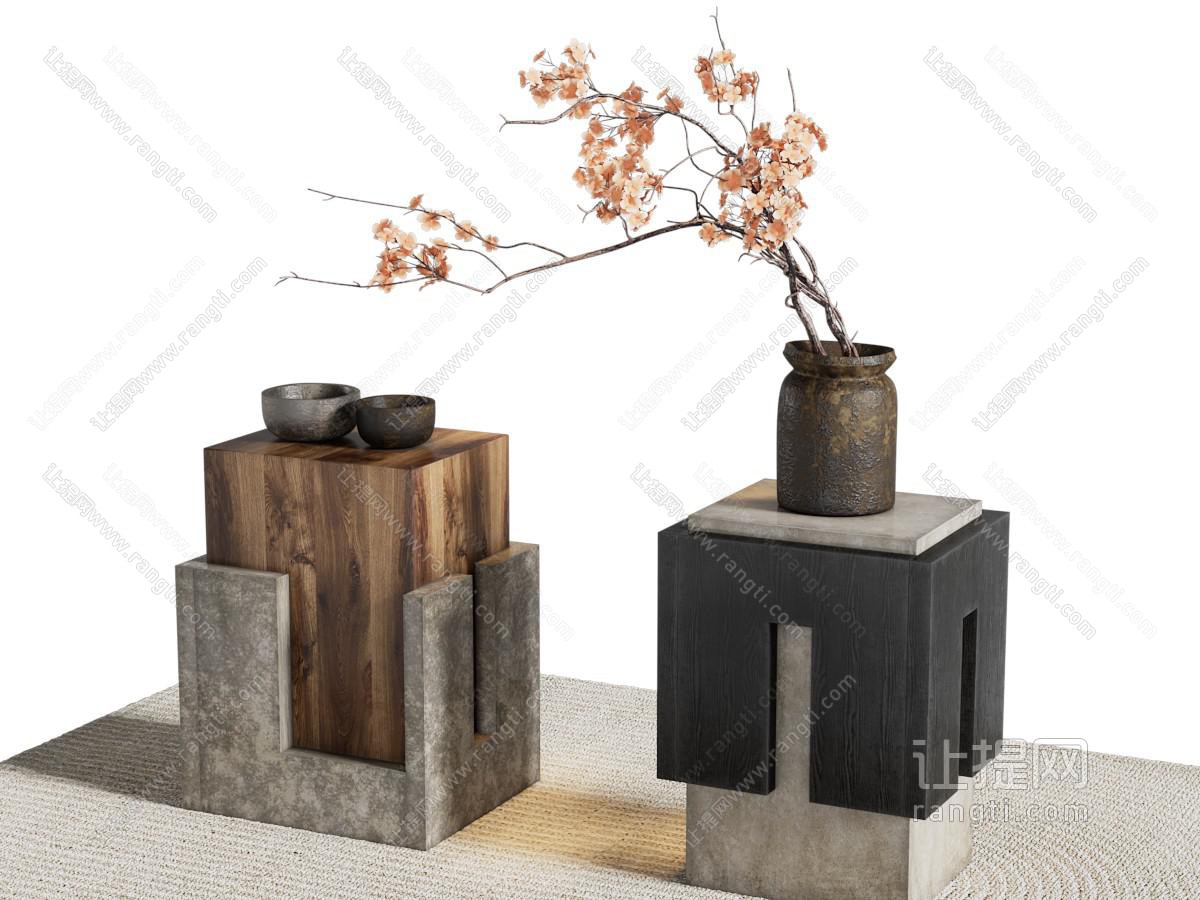 侘寂风景观花瓶花卉摆件组合