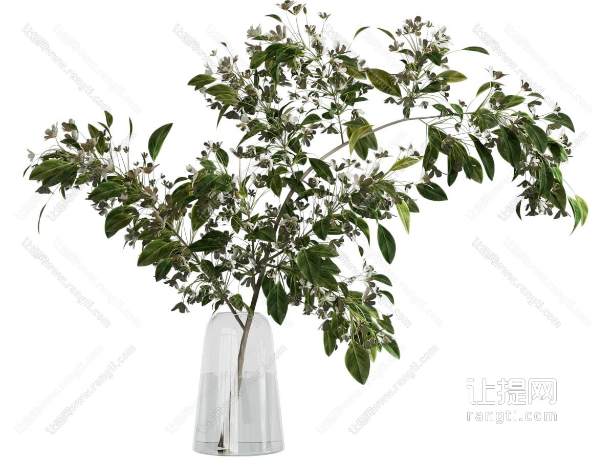 现代玻璃花瓶花卉