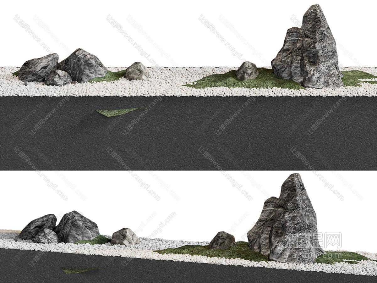 新中式石头 石子景观园艺小品