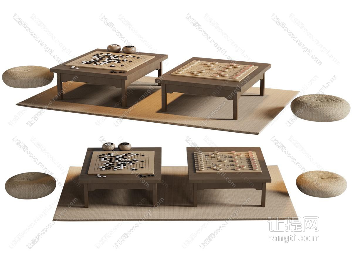 新中式围棋 象棋娱乐桌 蒲团