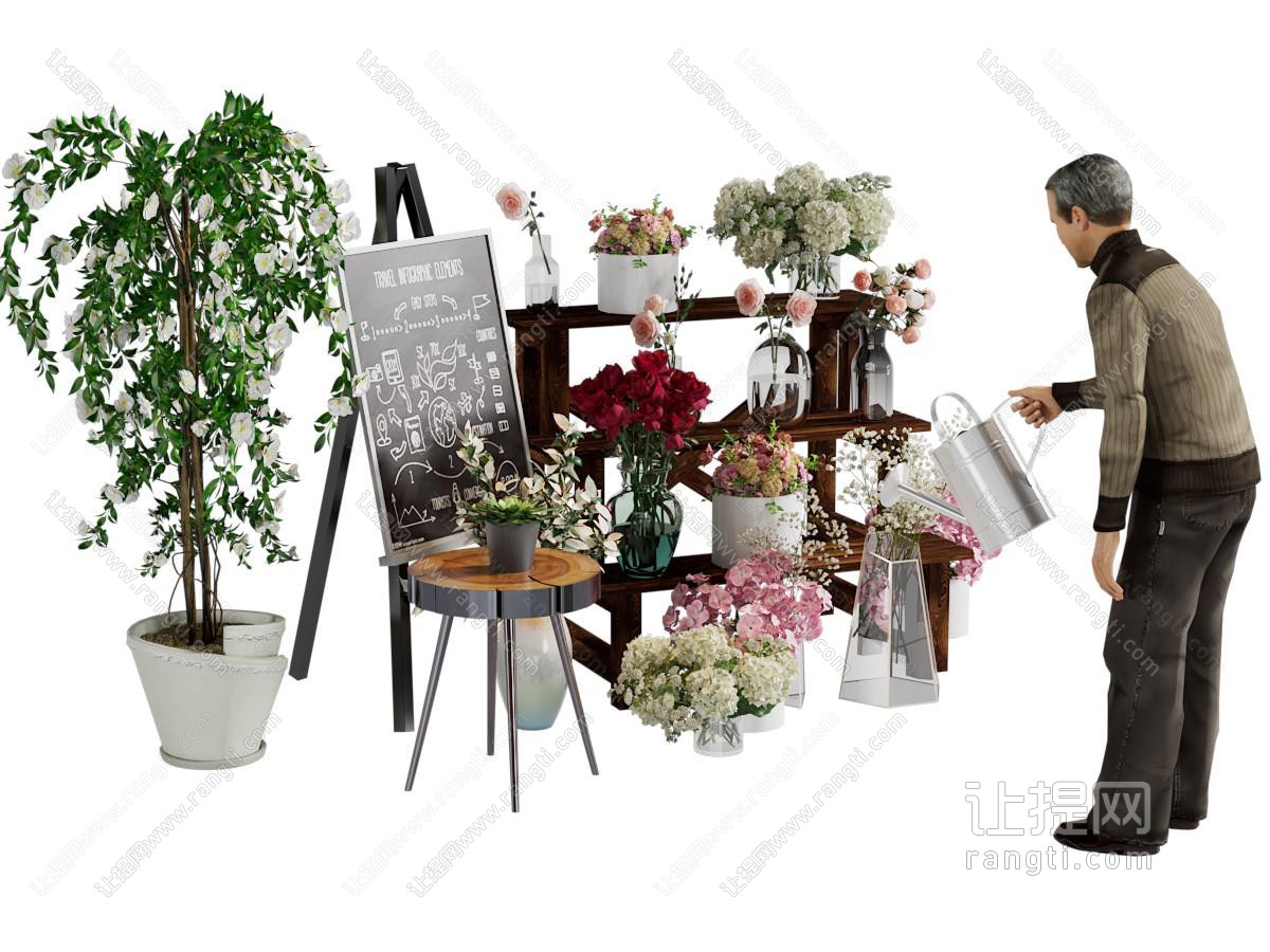 现代花店花艺 花卉美陈 摆件组合