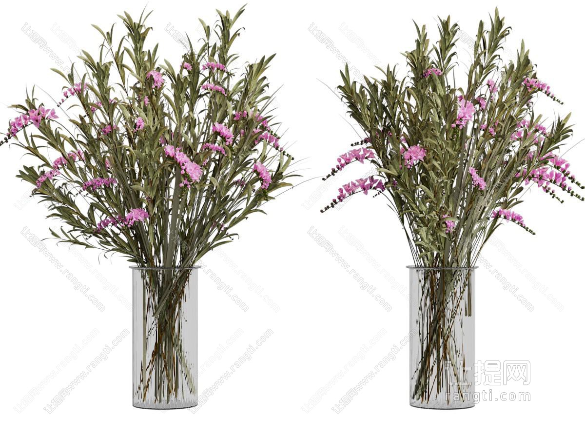 现代玻璃花瓶花卉