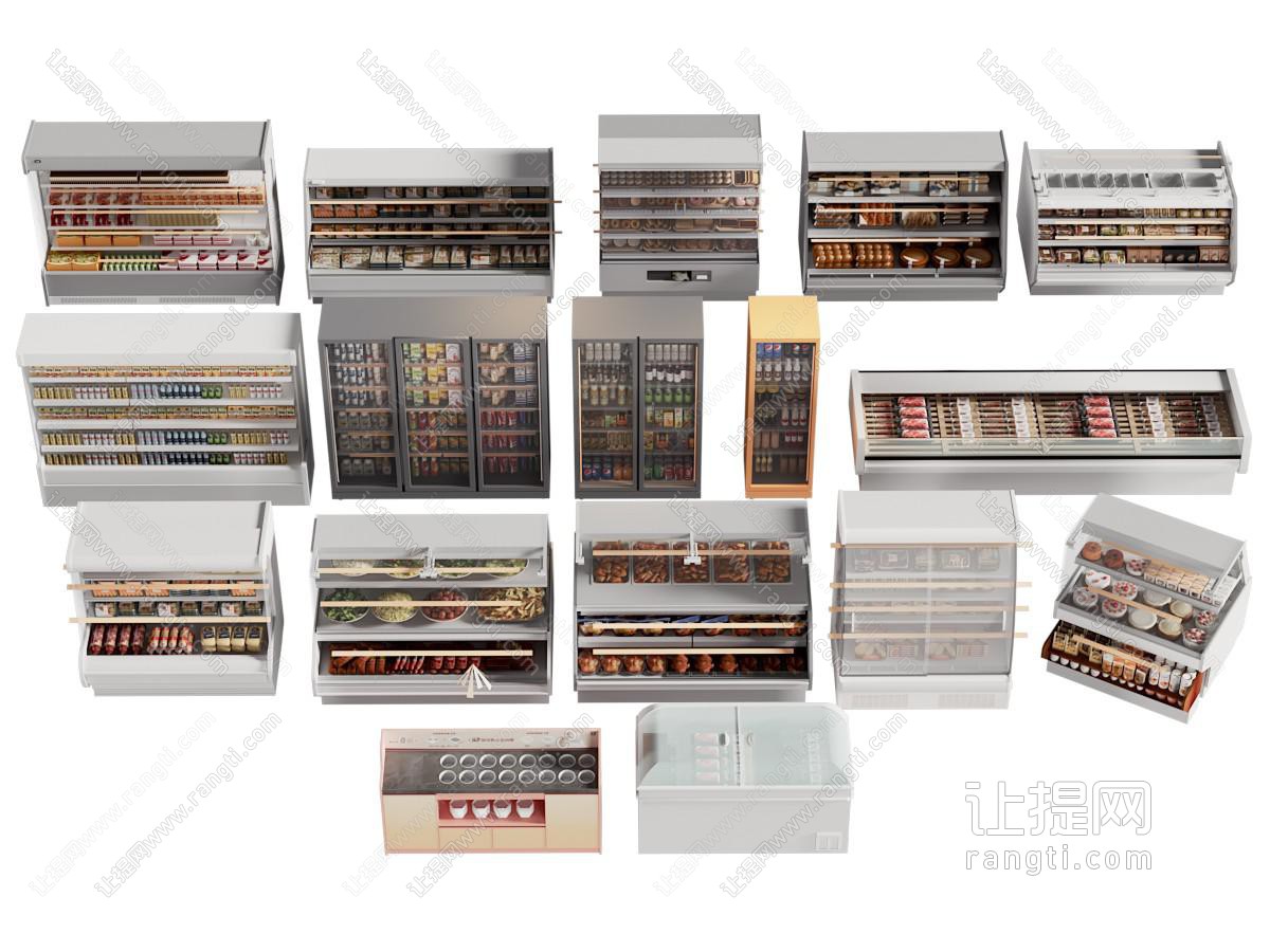 现代蛋糕 甜点展台 展柜 保鲜柜